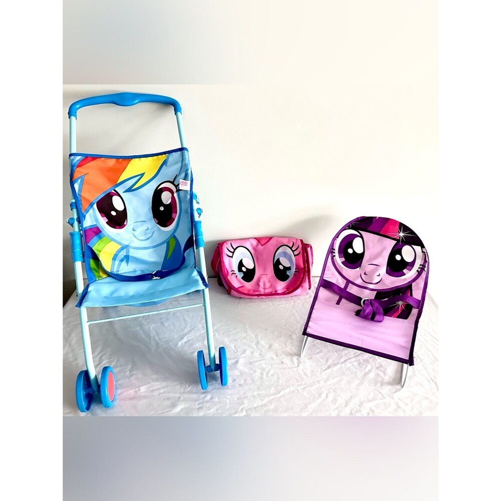 My Little Pony Toy Lot – Doll Stroller, Bouncer Seat & Carry Bag